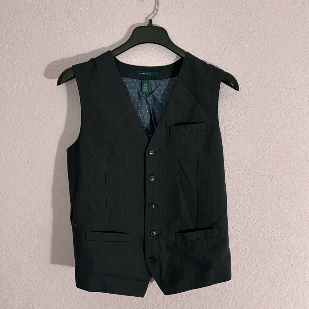 Navy Blue Pinstripe Vest